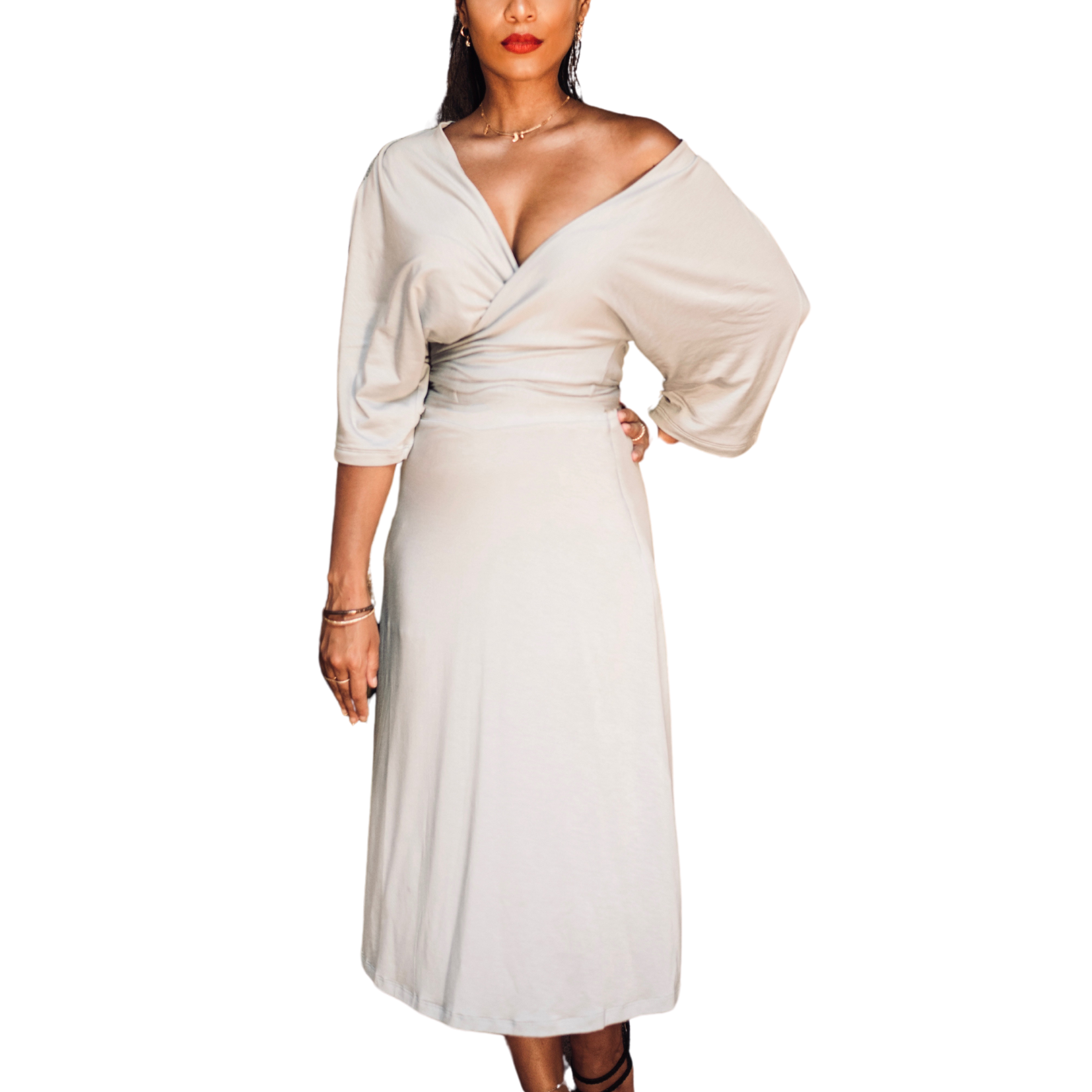 Gray Sustainable Lounge Midi Skirt