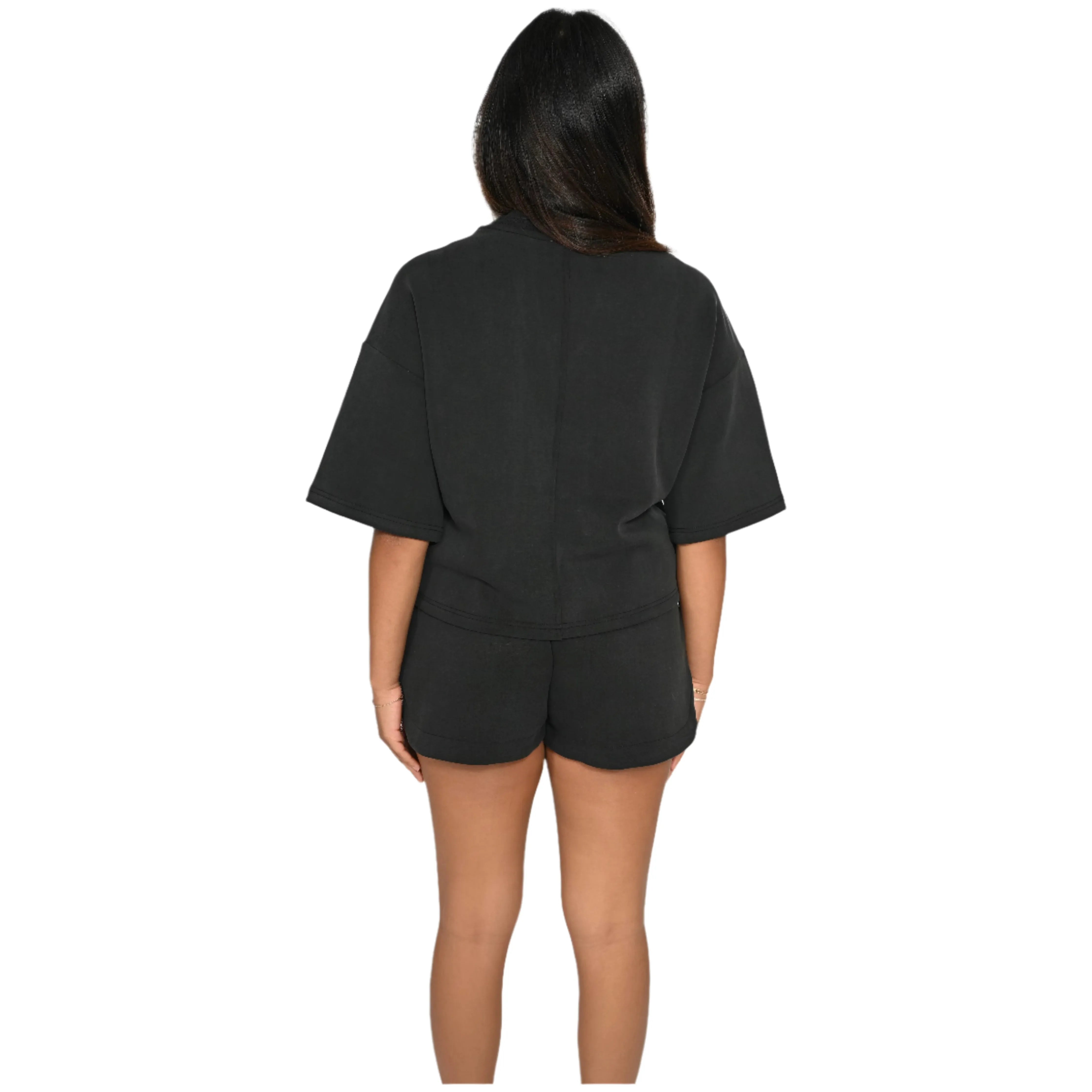 Black Everyday Drawstring Shorts