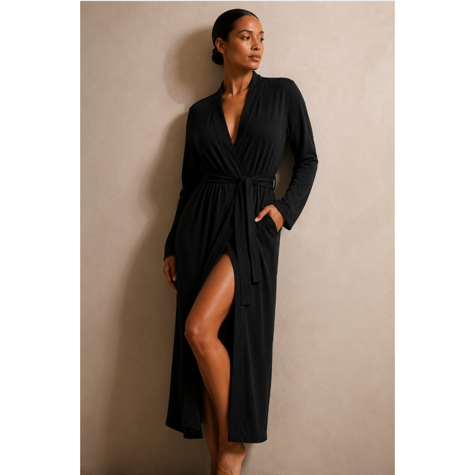 Black Women's Bamboo Robe/Duster/Dress
